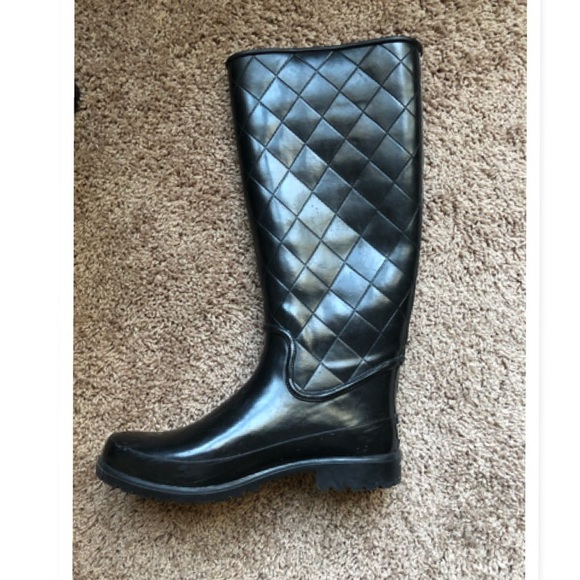 SPERRY TOP-SIDED BLACK RAIN TALL BOOTS LIKE NEW! 9 - Picture 3 of 7